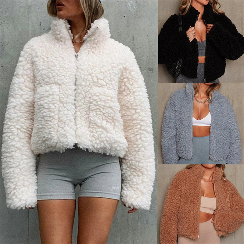 Winter Lamb Wool Short Coat