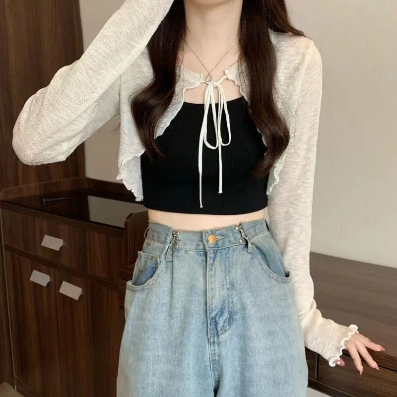 Lace-Up Knit Cardigan 🎀