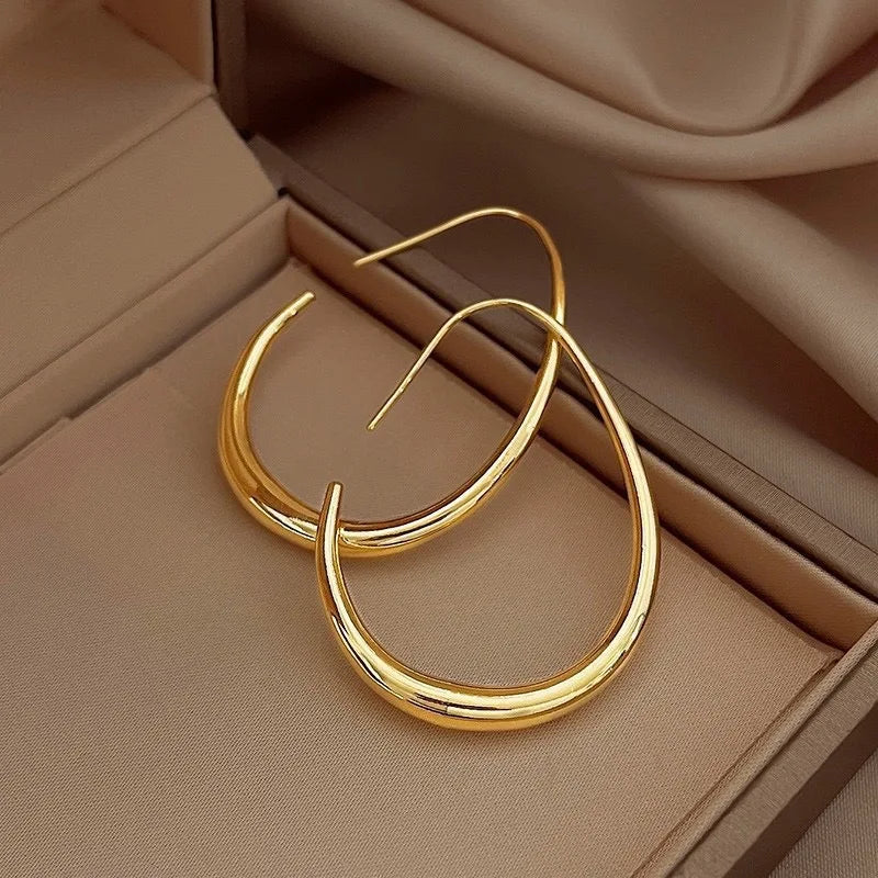 925 Sterling Silver Golden Hoop Earrings
