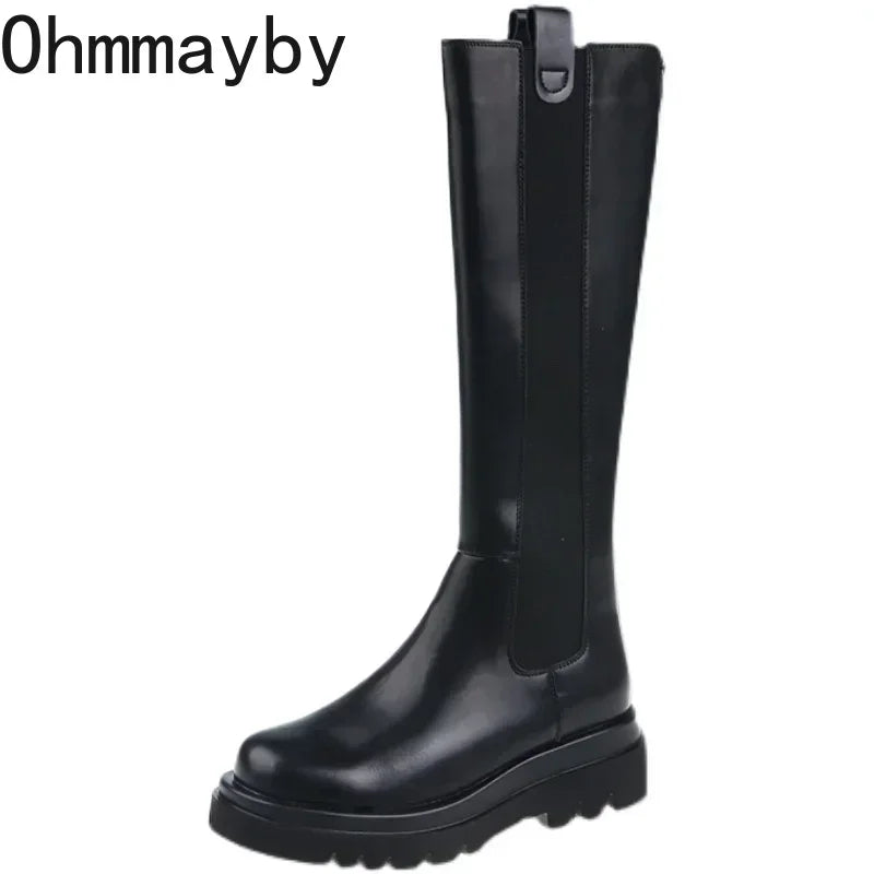 Chunky Platform Knee High Boots