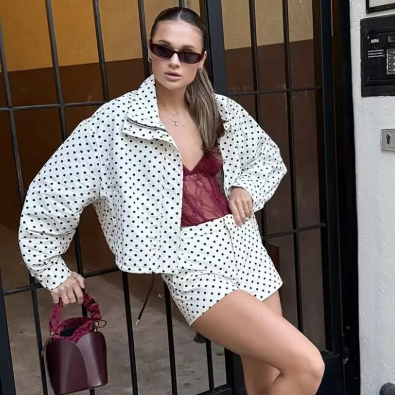 Polka Dot Bomber Jacket 🤍