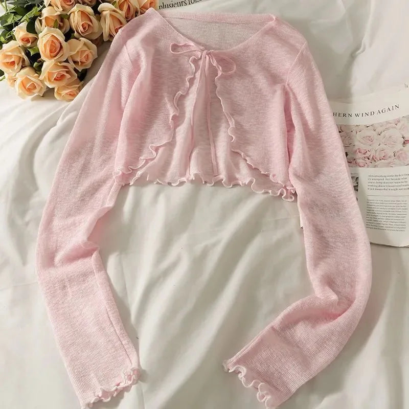 Lace-Up Knit Cardigan 🎀