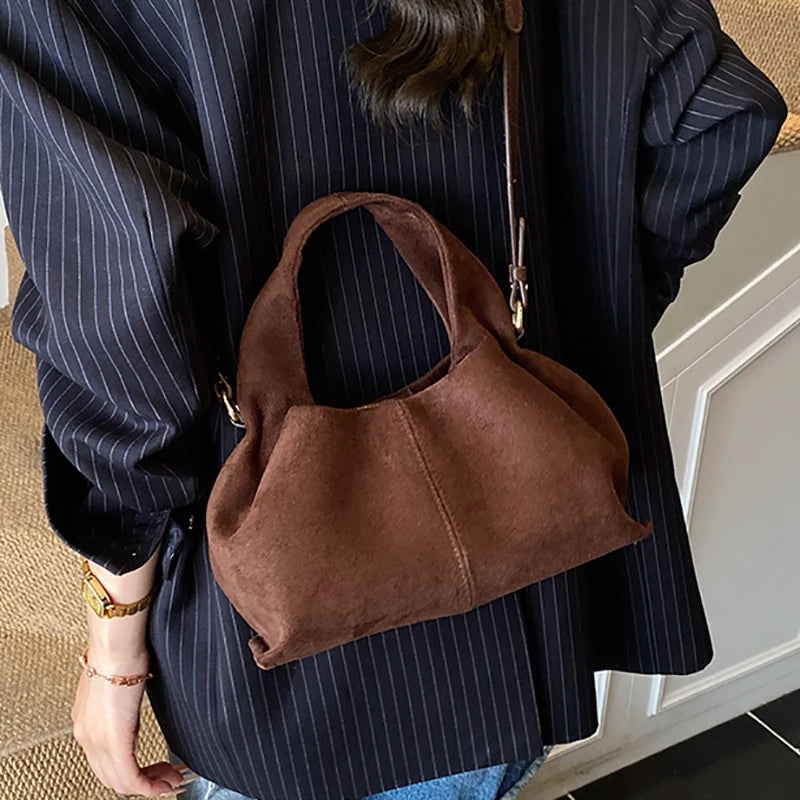 Dumpling Bag Retro Suede PU Leather Bag