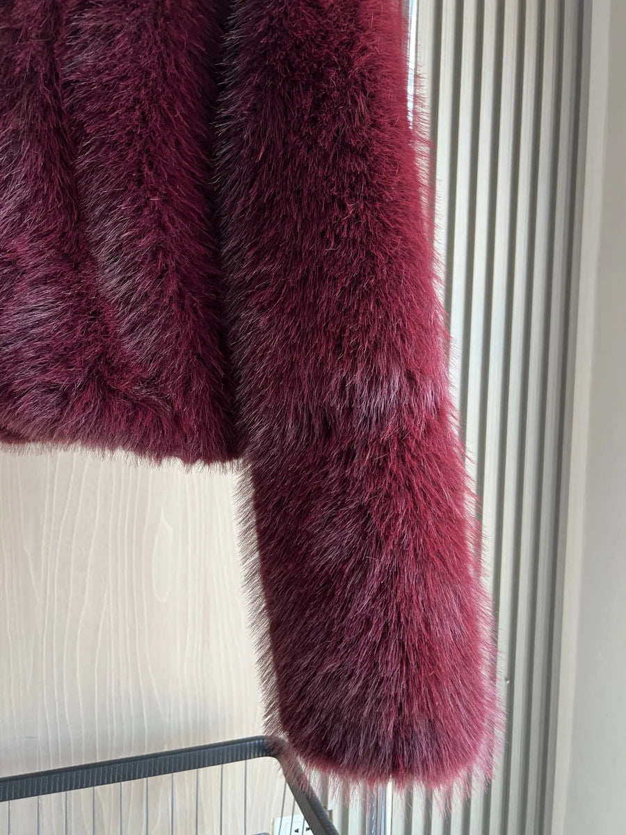 Cropped Faux Fur Jacket
