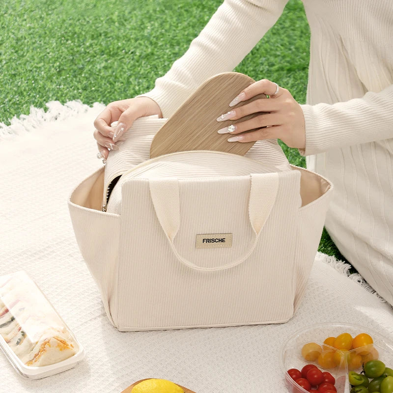 Cozy Corduroy Lunch Bag 🤍