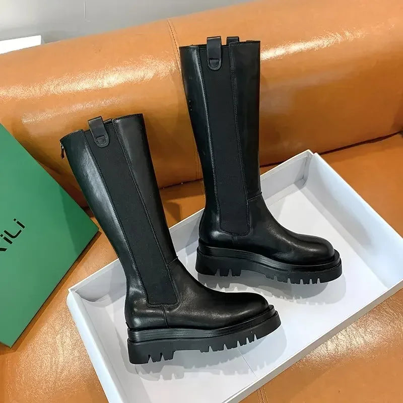 Chunky Platform Knee High Boots