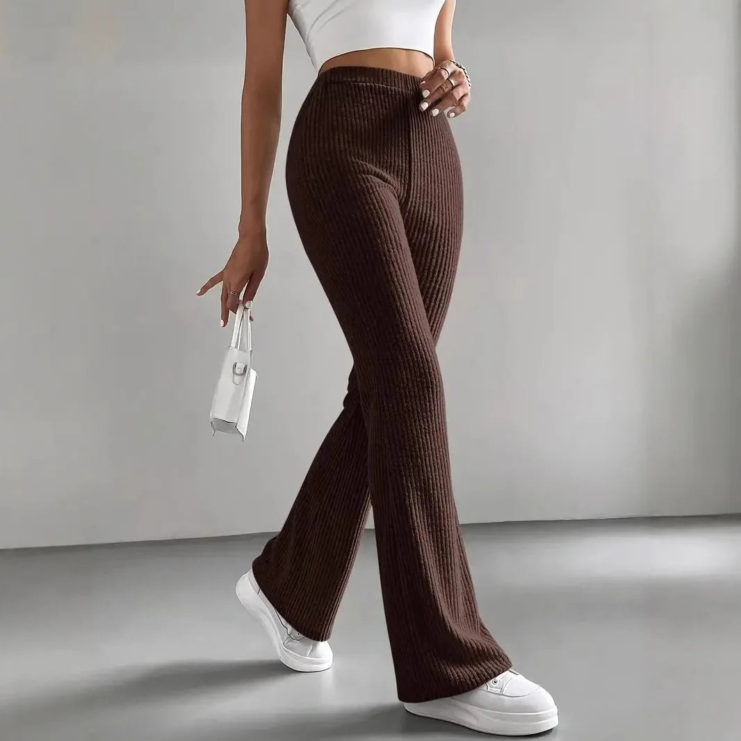Autumn Ribbed Flare Pants