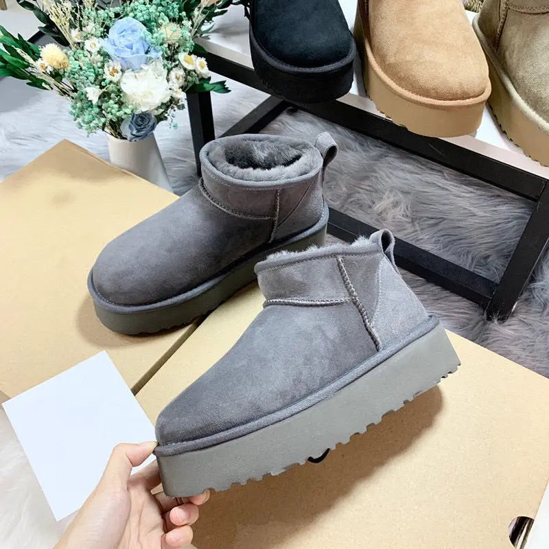 Mini Platform Boots Leather slippers
