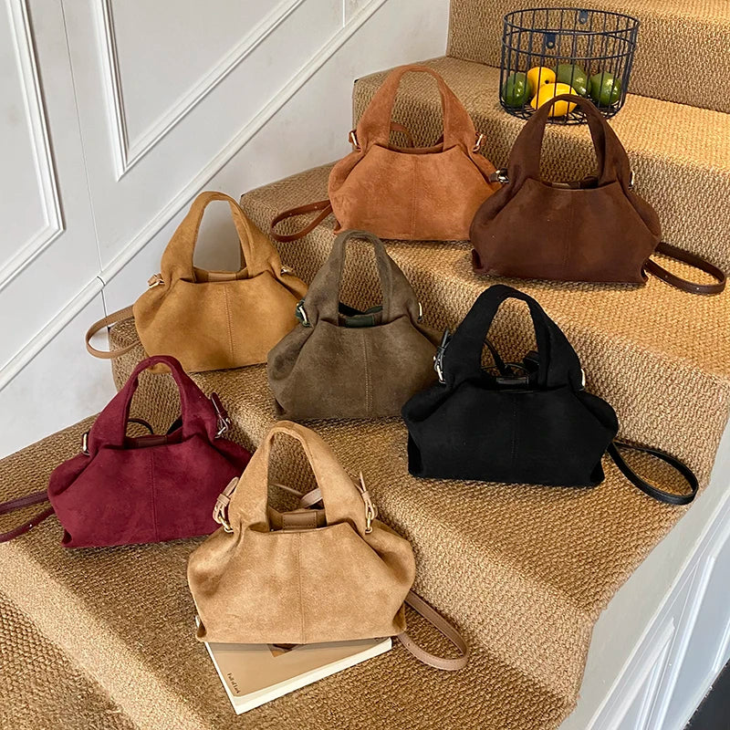 Dumpling Bag Retro Suede PU Leather Bag