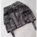Cargo Denim Mini Skirt
