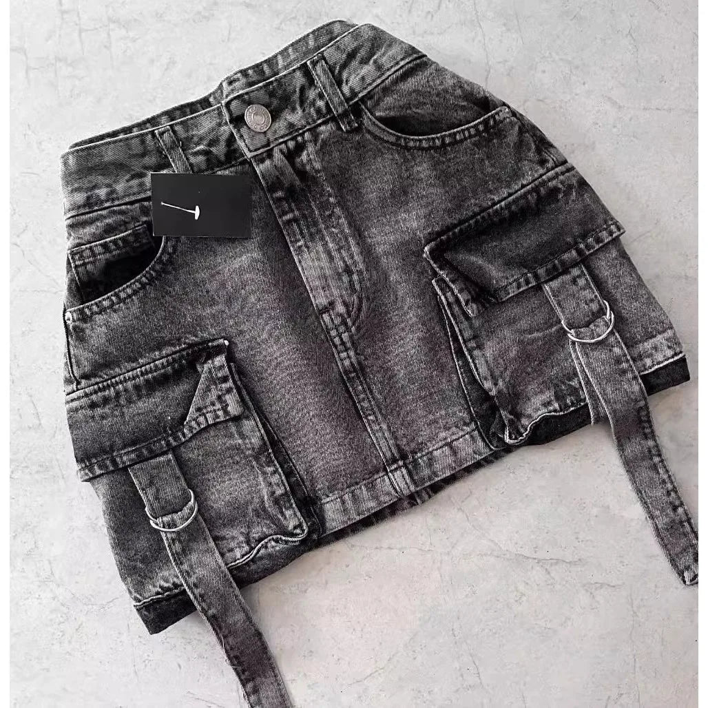 Cargo Denim Mini Skirt