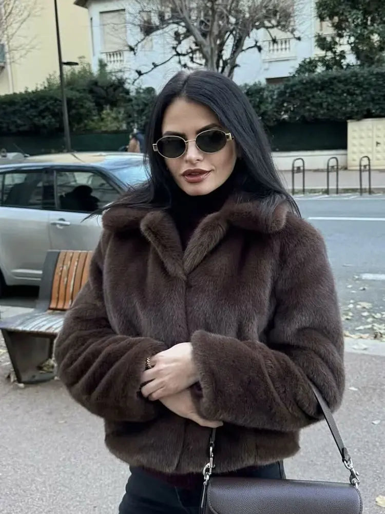 Brown Faux Fur Jacket 🤎