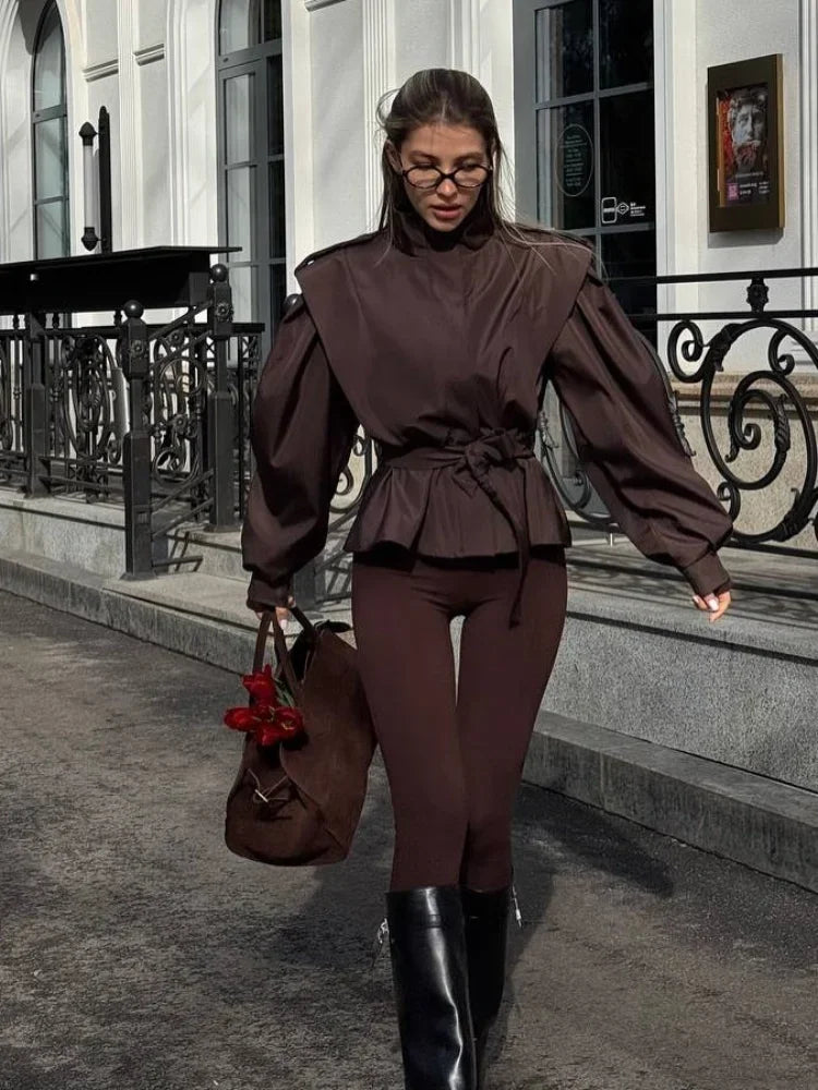 Essential Cinched Waist Jacket 🤎