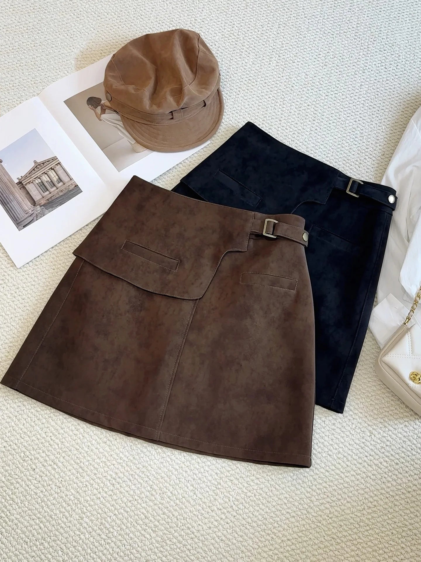Autumn Suede Mini Skirt 🤎