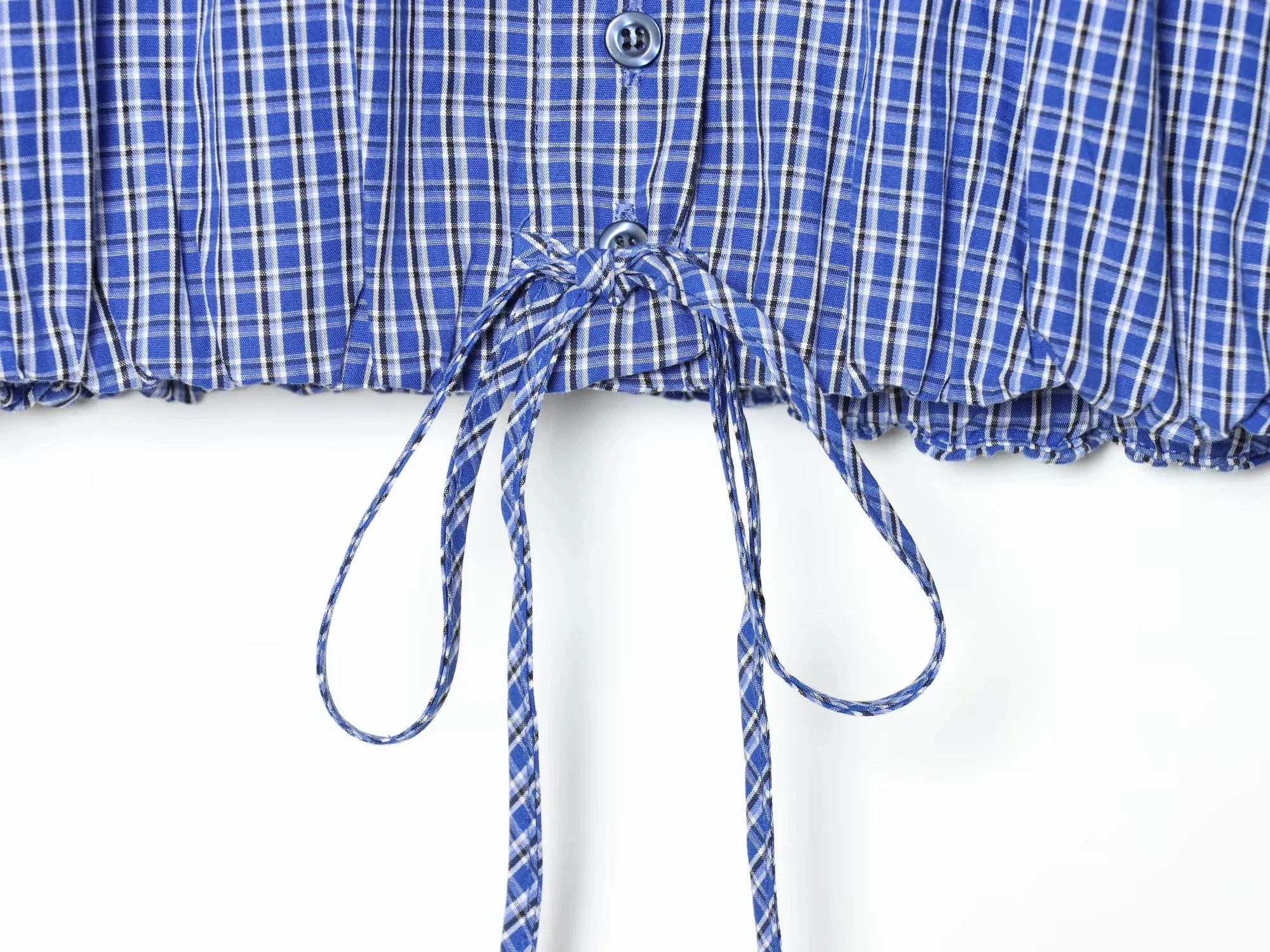Plaid Shirts Turtleneck Blouse