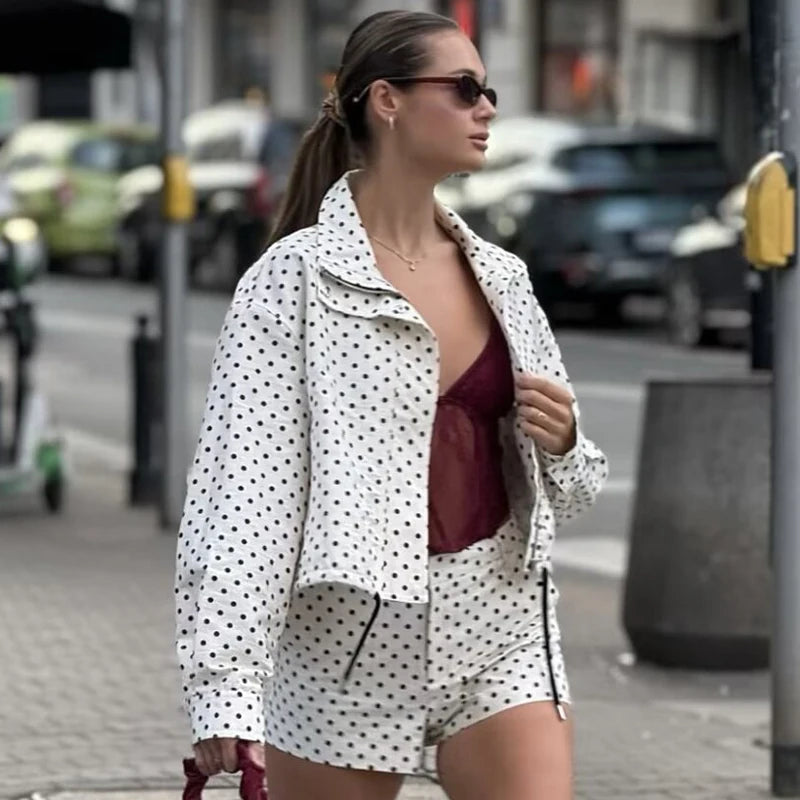 Polka Dot Bomber Jacket 🤍