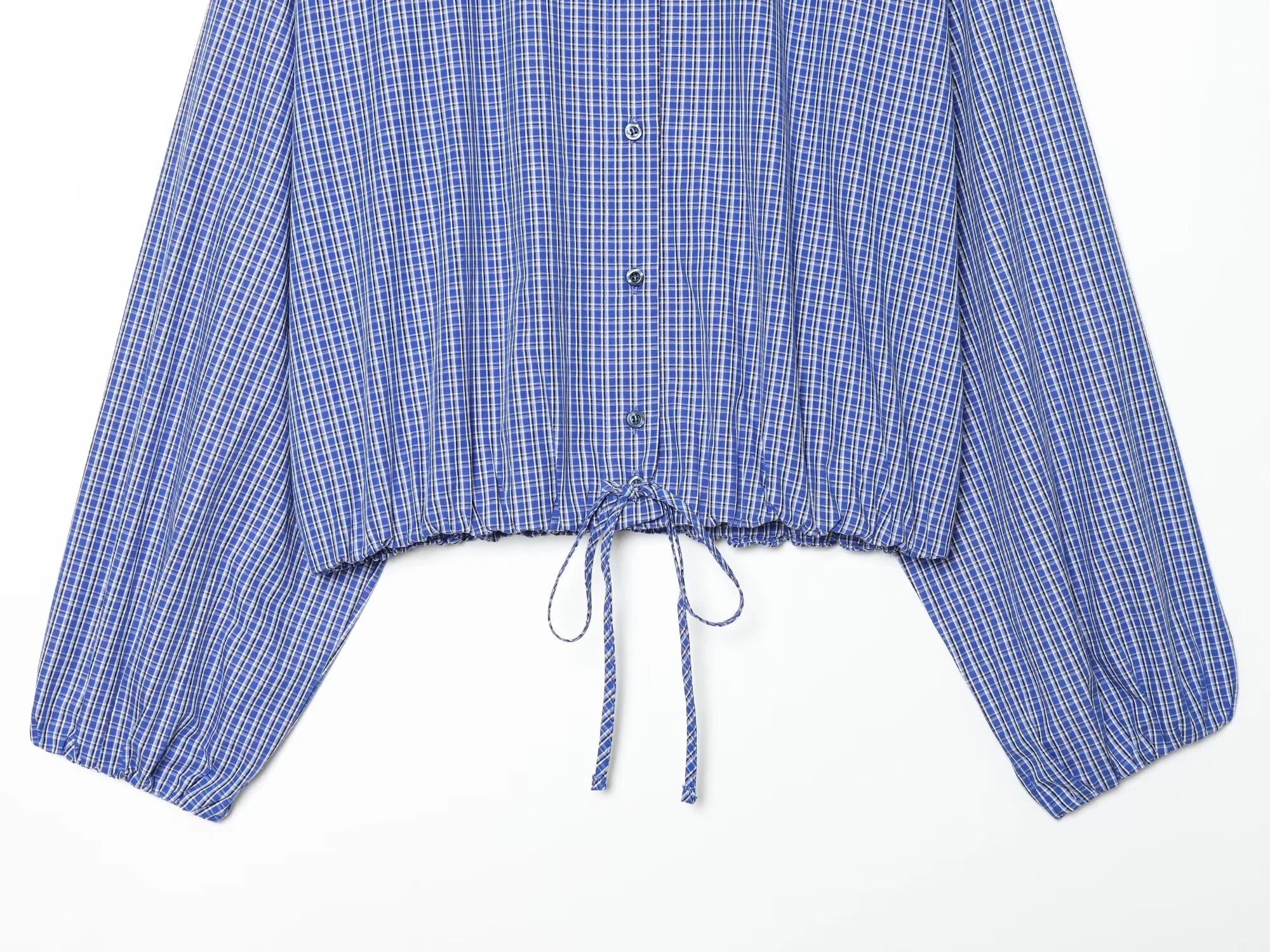 Plaid Shirts Turtleneck Blouse