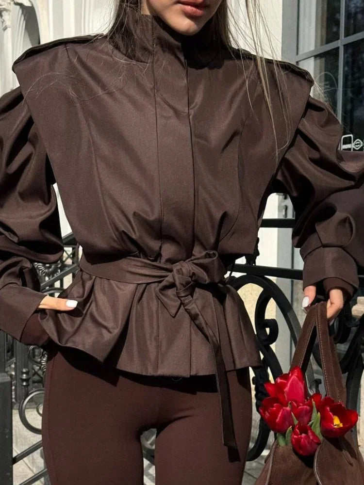 Essential Cinched Waist Jacket 🤎