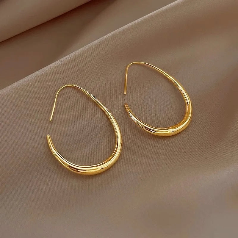 925 Sterling Silver Golden Hoop Earrings