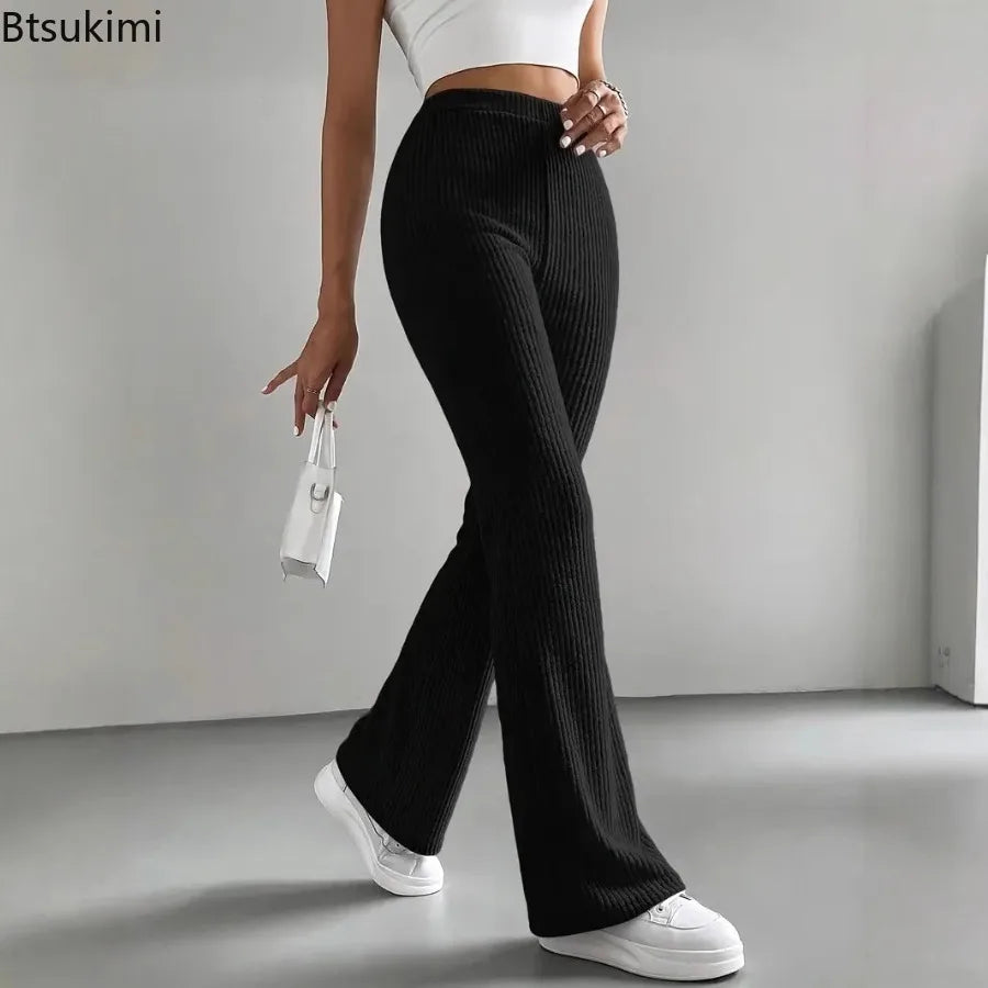 Autumn Ribbed Flare Pants