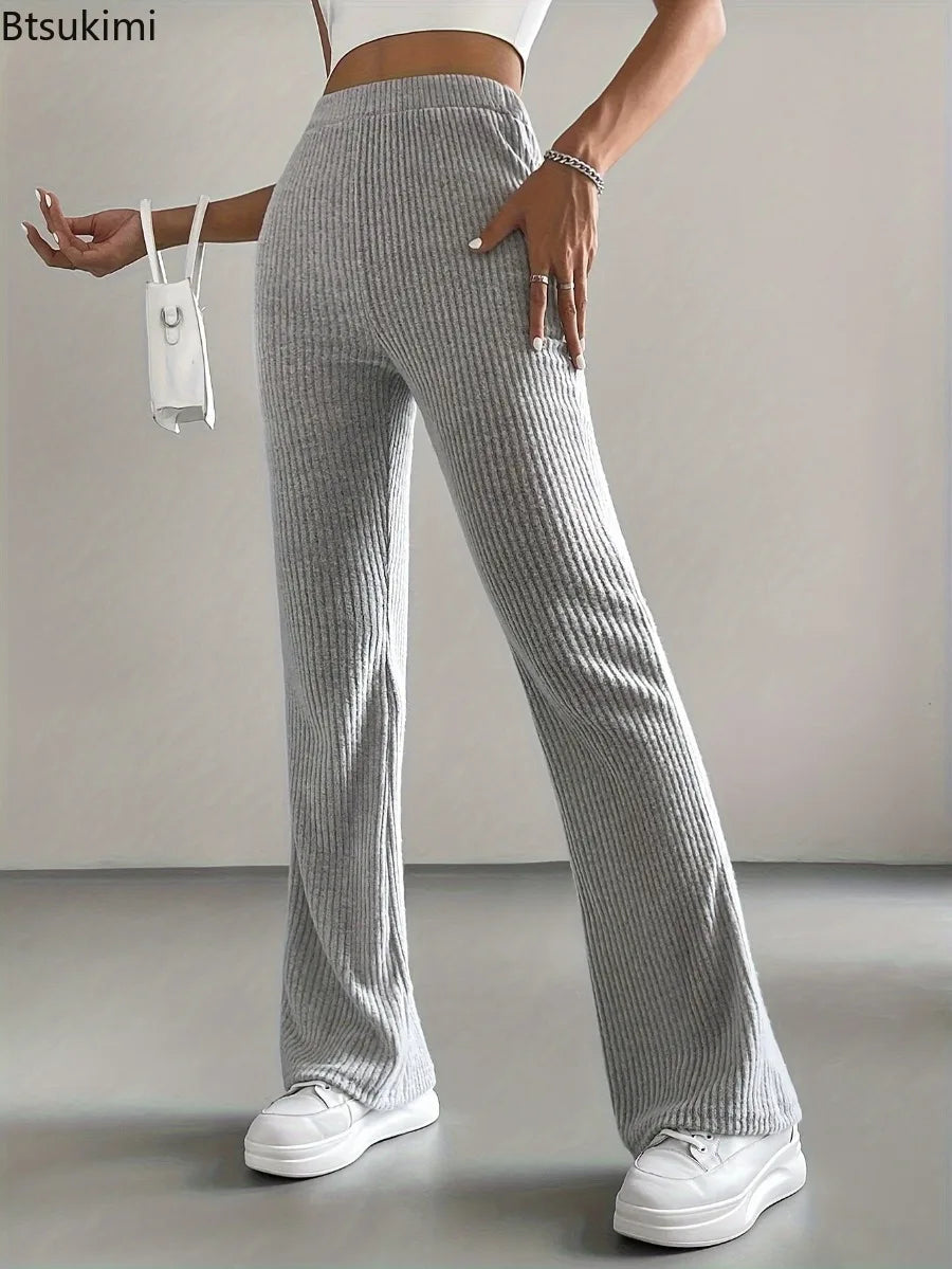 Autumn Ribbed Flare Pants