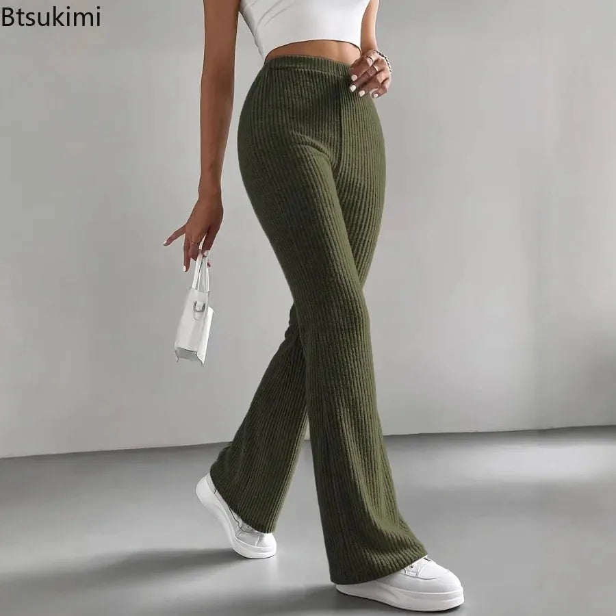 Autumn Ribbed Flare Pants