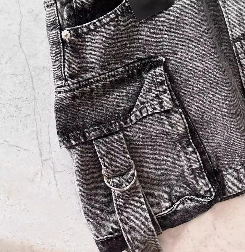 Cargo Denim Mini Skirt