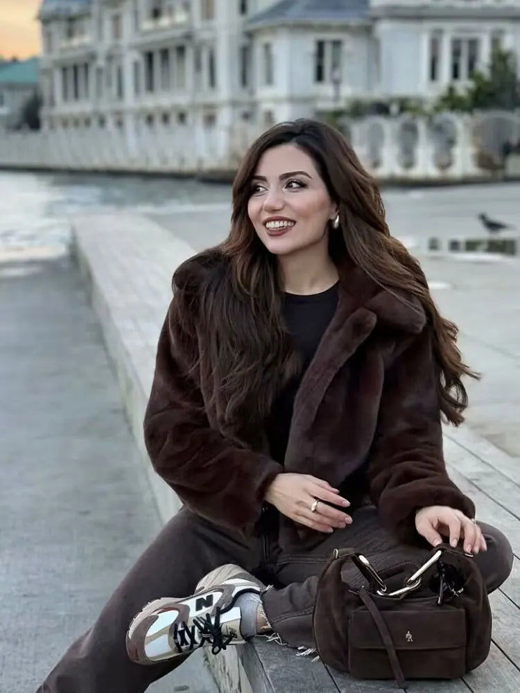 Brown Faux Fur Jacket 🤎