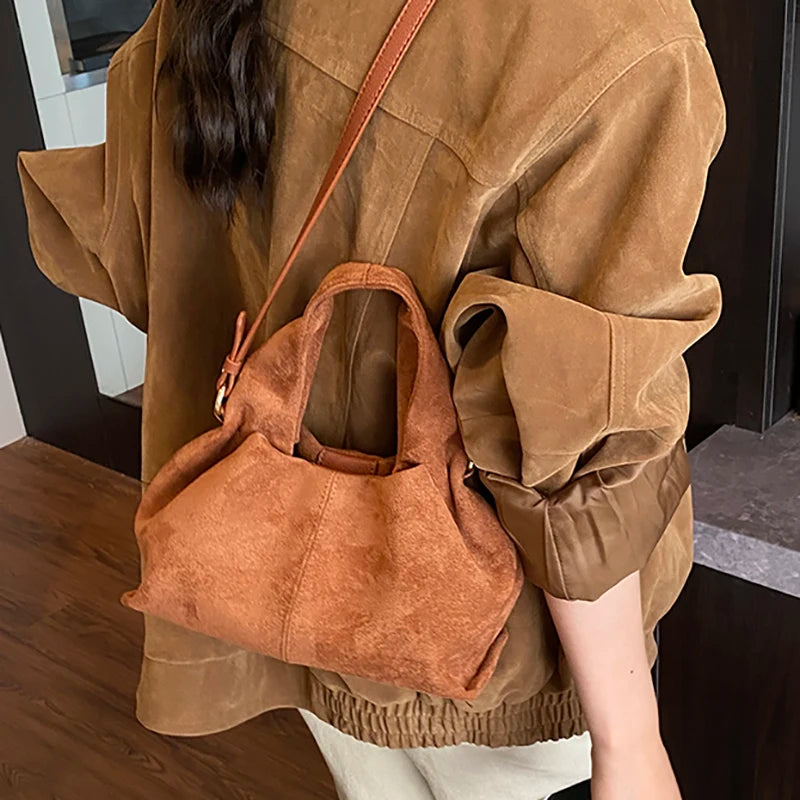 Dumpling Bag Retro Suede PU Leather Bag