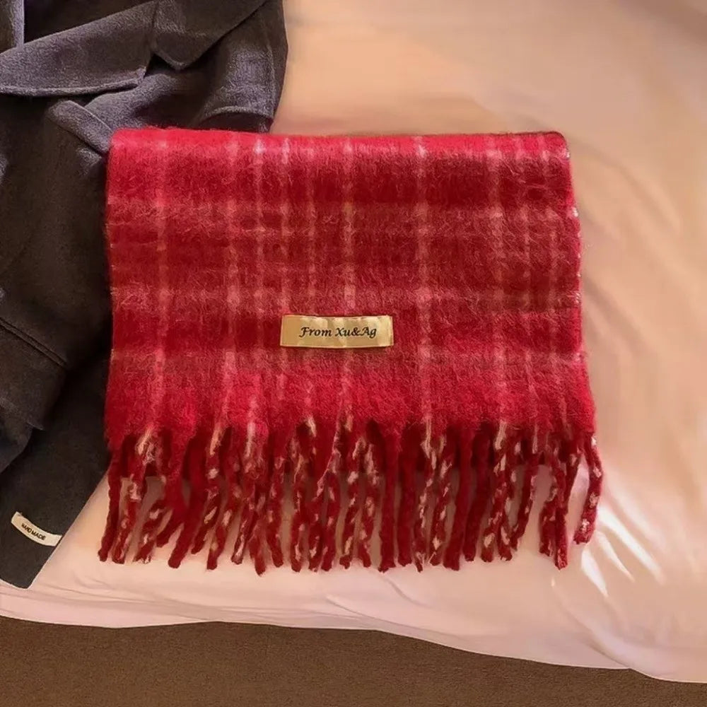 Cozy Winter Plaid Scarf