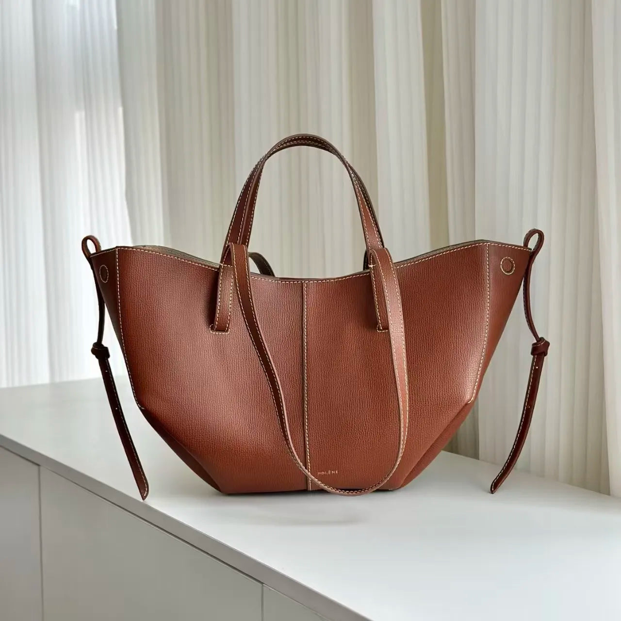 Vintage Vegan Leather Work Shopping Handbag