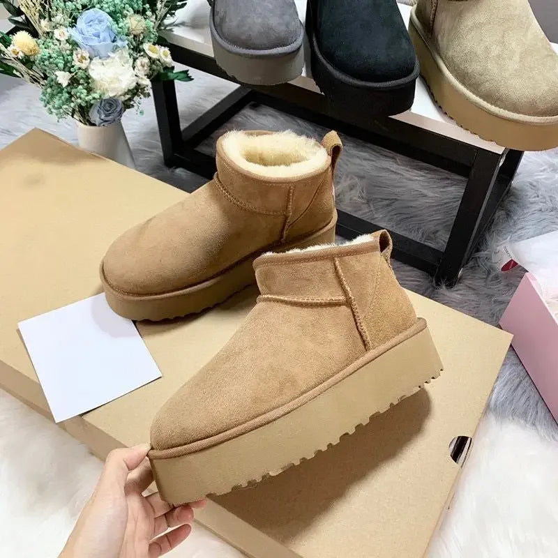 Mini Platform Boots Leather slippers