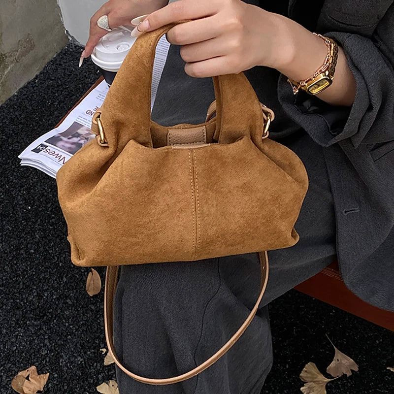 Dumpling Bag Retro Suede PU Leather Bag