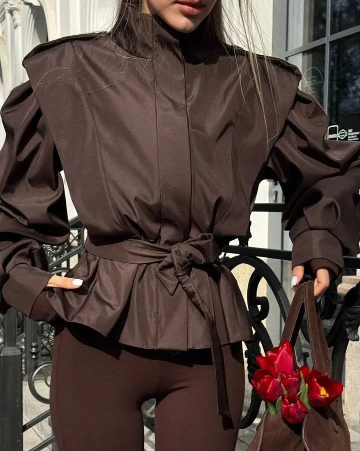 Essential Cinched Waist Jacket 🤎