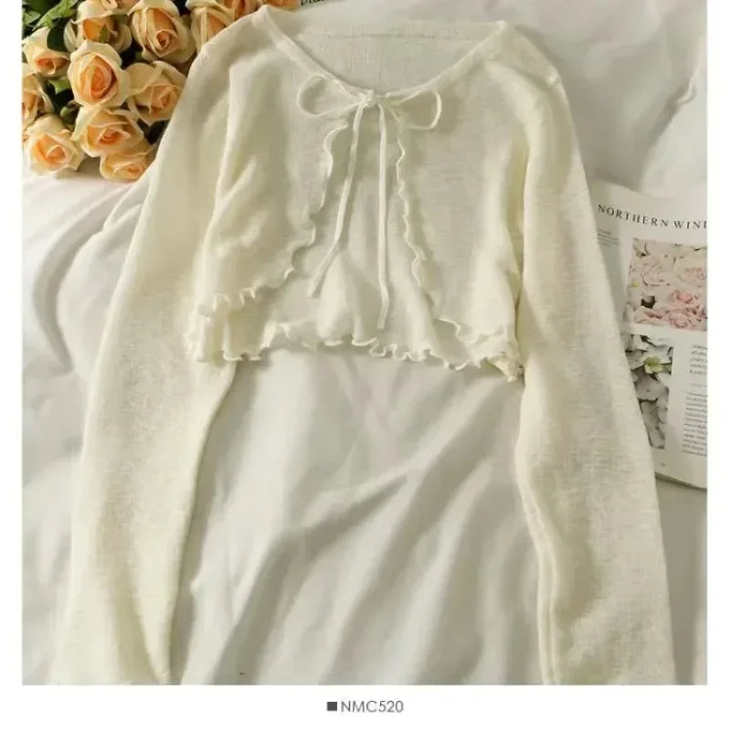Lace-Up Knit Cardigan 🎀