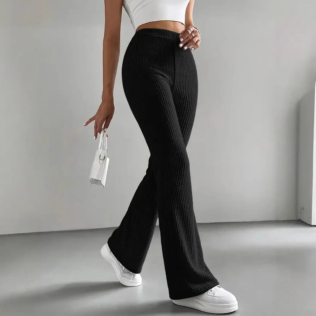 Autumn Ribbed Flare Pants