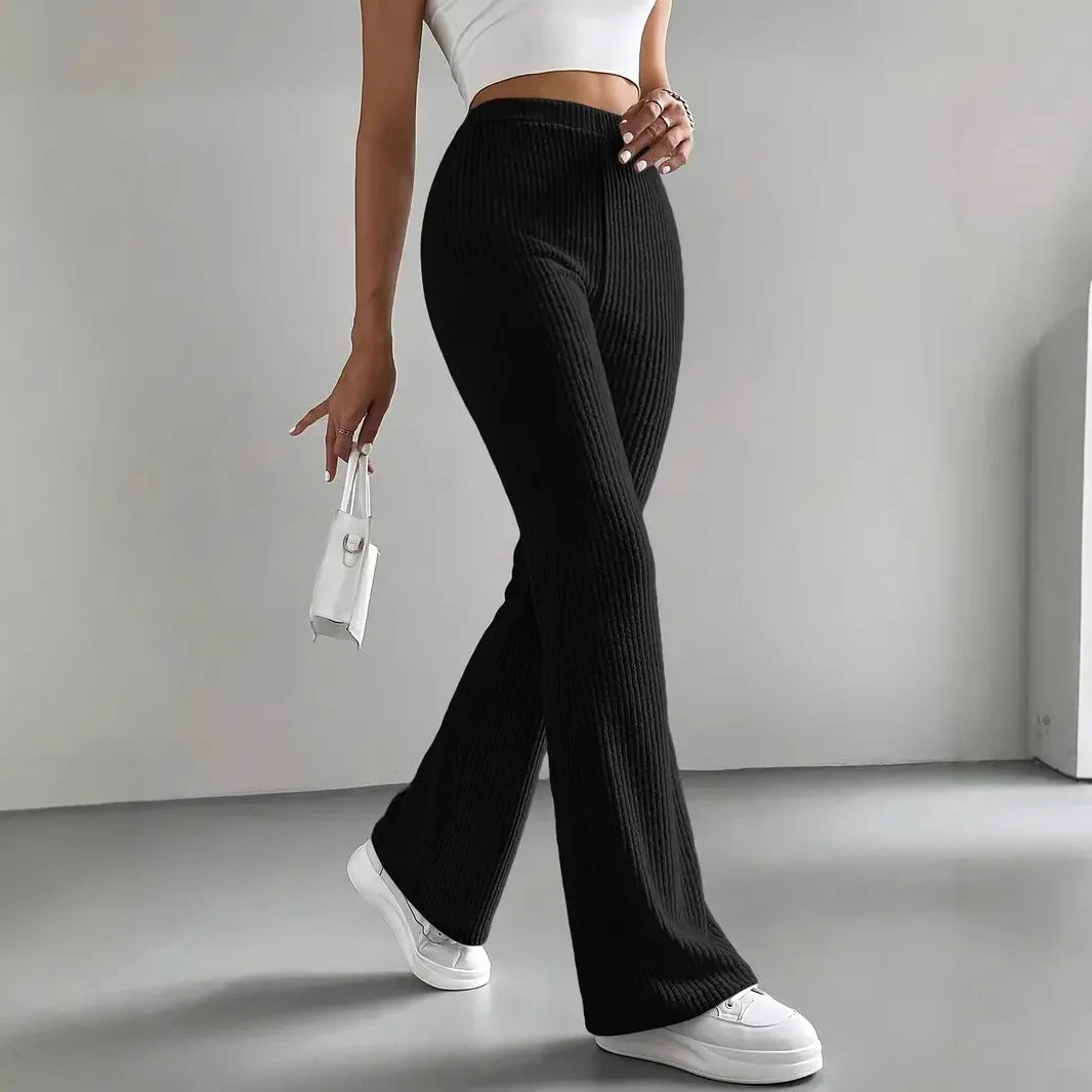 Autumn Ribbed Flare Pants
