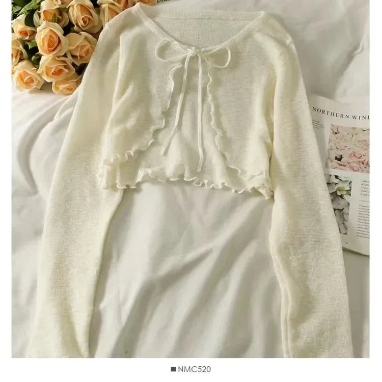 Lace-Up Knit Cardigan 🎀