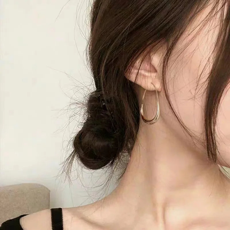 925 Sterling Silver Golden Hoop Earrings