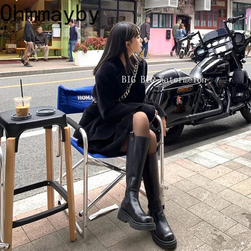 Chunky Platform Knee High Boots