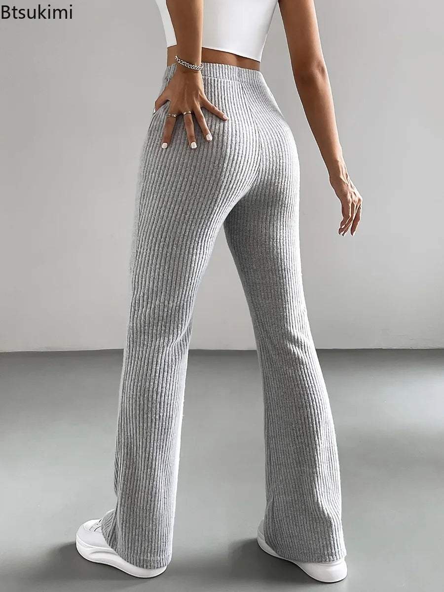 Autumn Ribbed Flare Pants