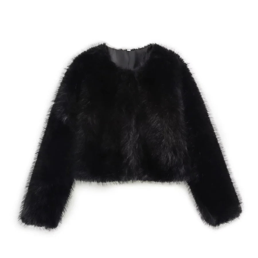 Cropped Faux Fur Jacket