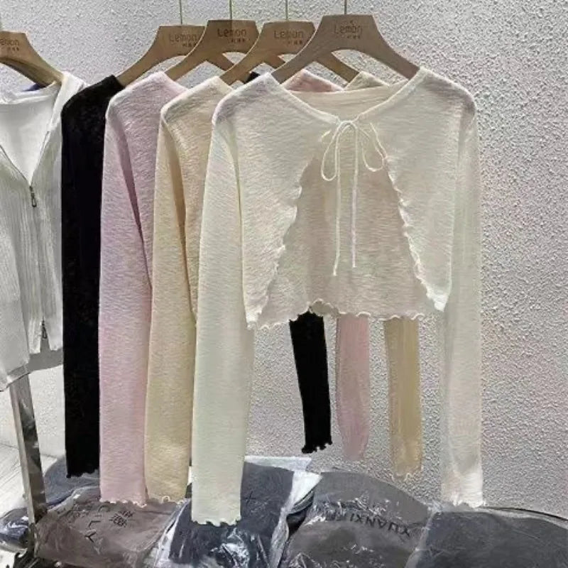 Lace-Up Knit Cardigan 🎀
