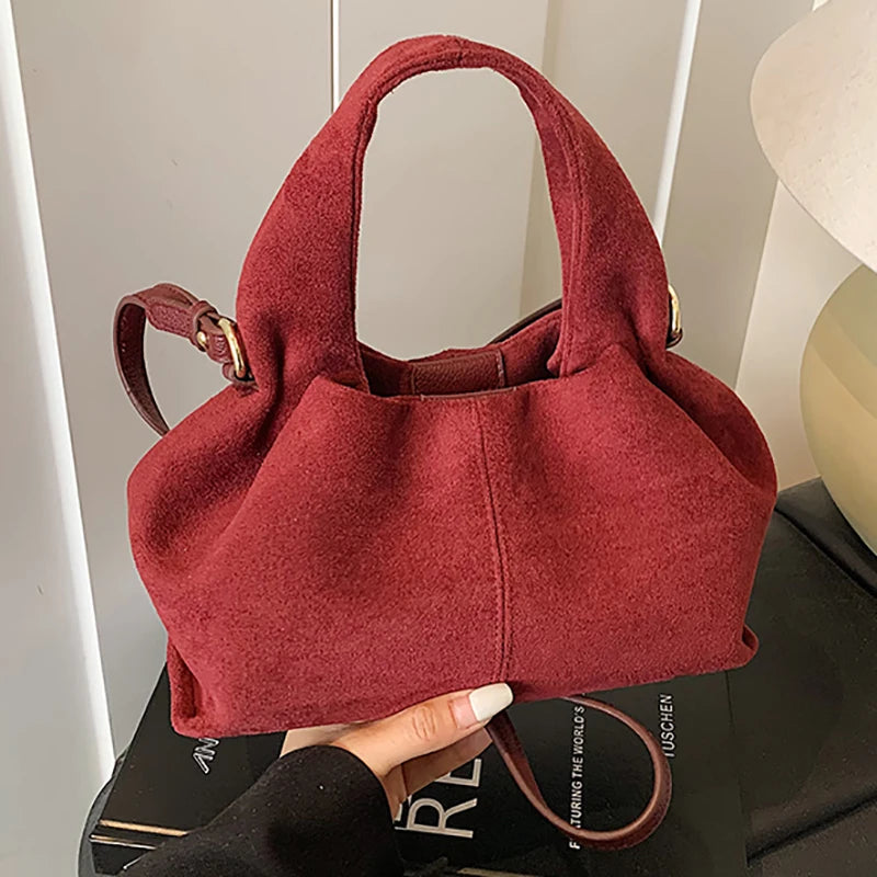 Dumpling Bag Retro Suede PU Leather Bag