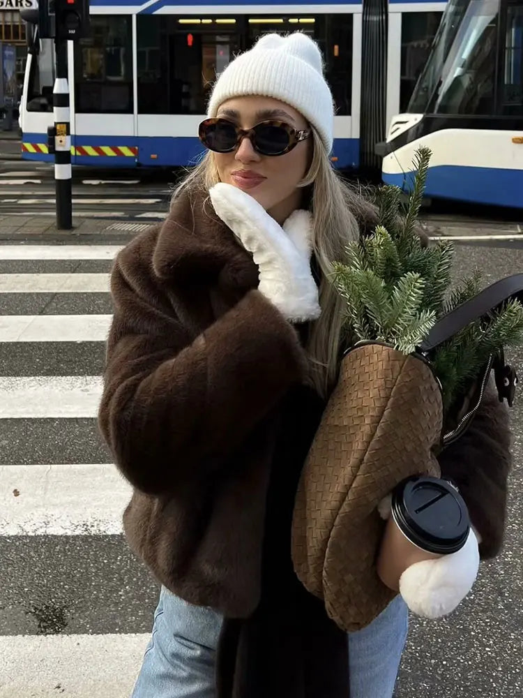 Brown Faux Fur Jacket 🤎