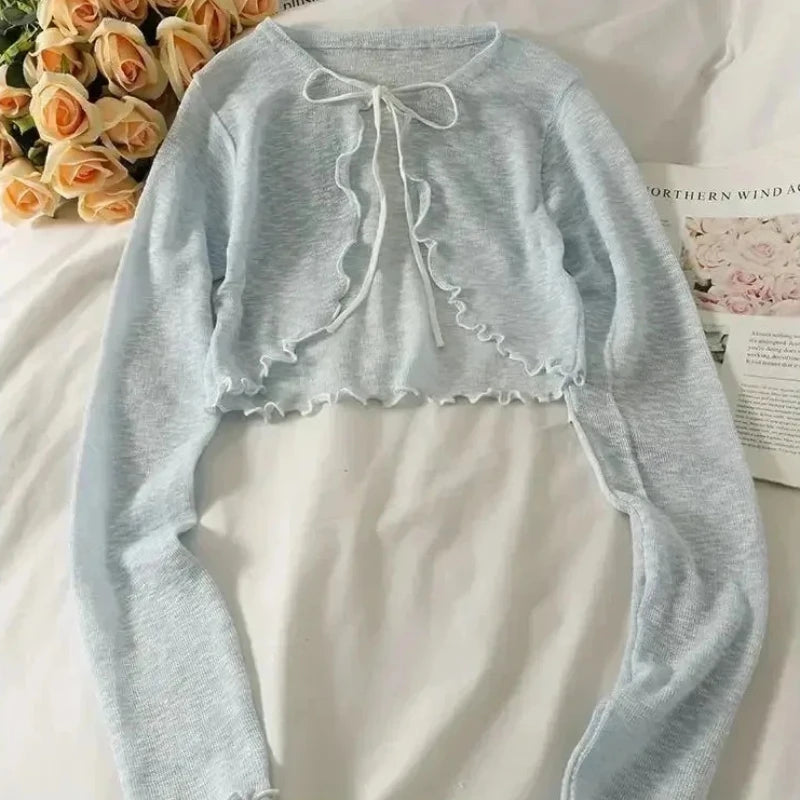 Lace-Up Knit Cardigan 🎀