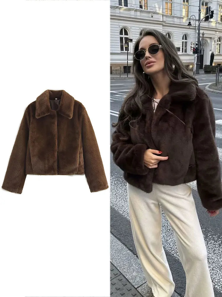 Brown Faux Fur Jacket 🤎