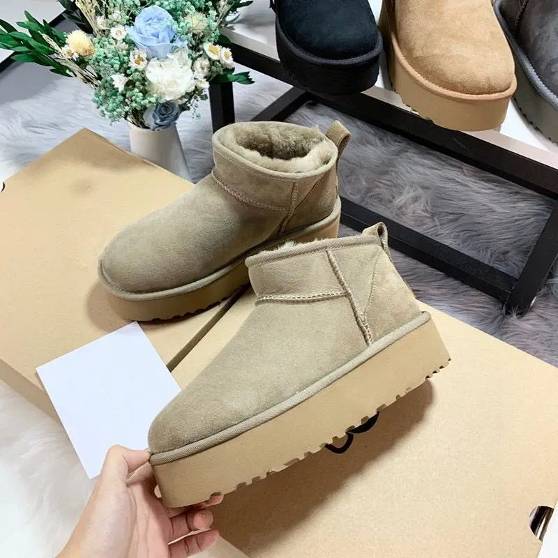 Mini Platform Boots Leather slippers