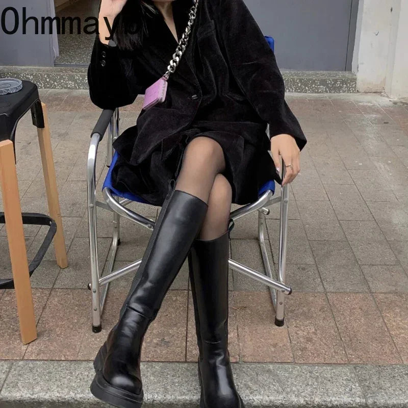 Chunky Platform Knee High Boots