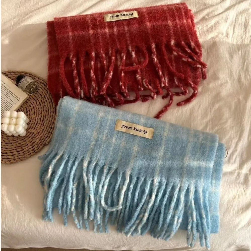 Cozy Winter Plaid Scarf